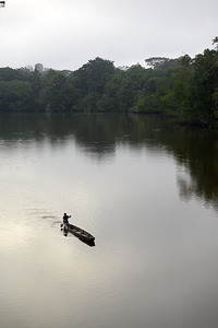 Canoeing on Lake Garzacocha Orellana Ecuador