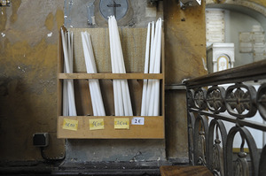 Prayer candles for sale Église Saint Pierre ancienne chapelle du collège des Jésuites Nevers Nièvre Burgundy France