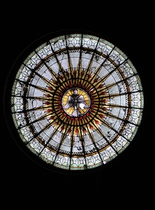 Round geometric stained glass window Eglise Saint Pothin by Kevin Oke