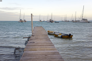 Dock and lobster pots by Kevin Oke