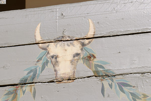 Painted gate at the Plaza de Toros Bullring  Ronda Málaga Andalusia Spain