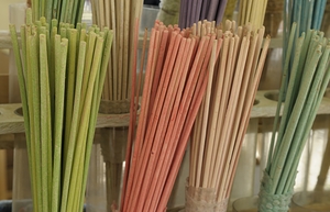 Colorful incense for sale at the Lourmarin Friday market by Kevin Oke
