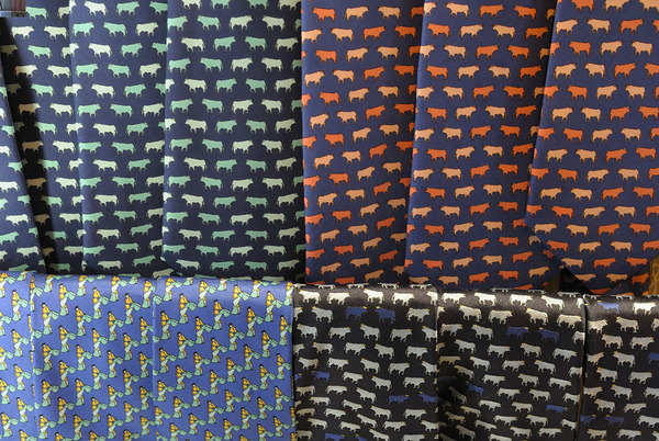 Textile with bull design Carrera de Espinel Ronda Málaga Andalusia Spain Print