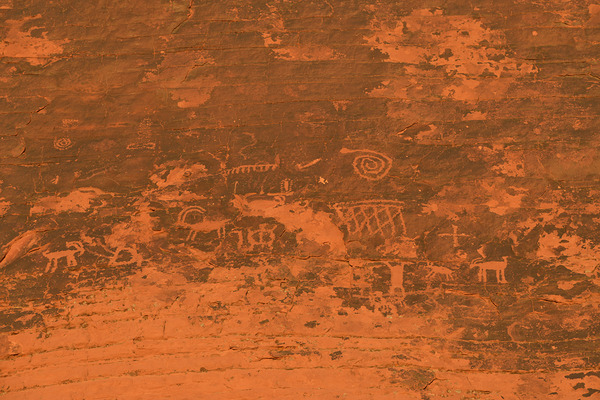 Petroglyphs near Atlatl Rock Valley of Fire State Park Nevada USA Print