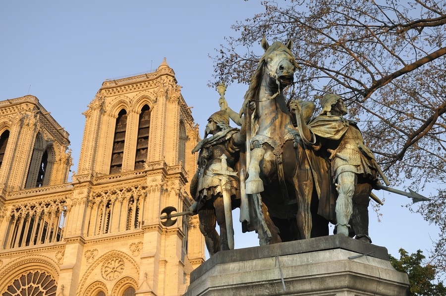 Statue de Charlemagne Paris France  Print