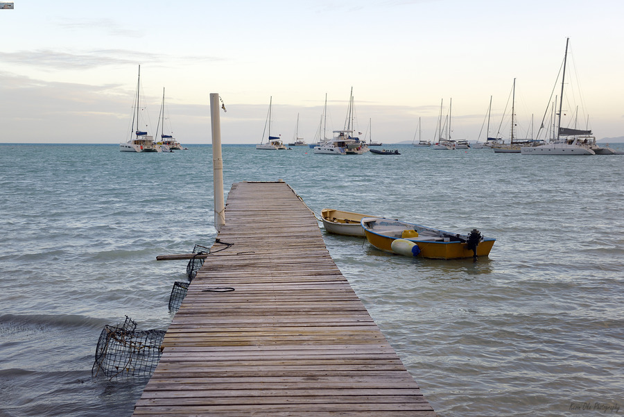 Dock and lobster pots  Print