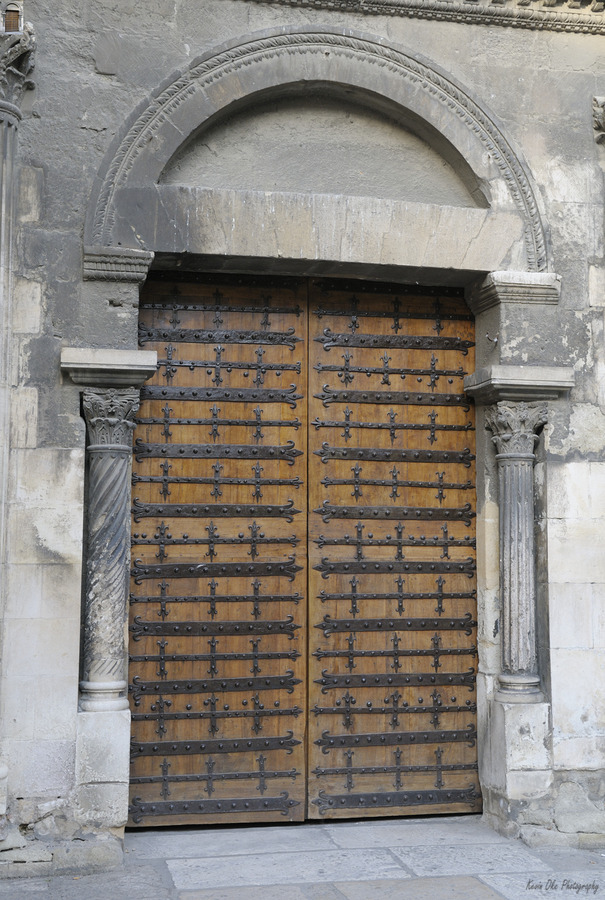 Wooden door. Cathedrale Saint-Sauveur. Aix-en-Provence. France  Print