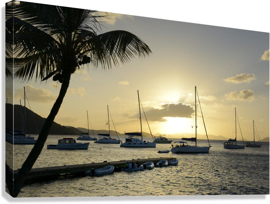 Dramatic sunset at Manchioneel Bay Canvas Print