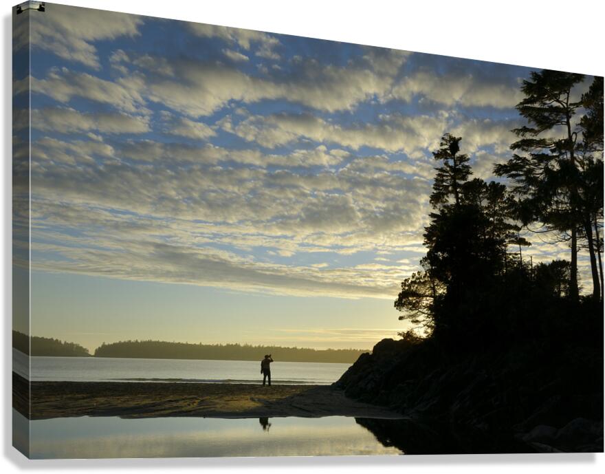 Photographing the sunset on Tonquin Beach Canvas Print