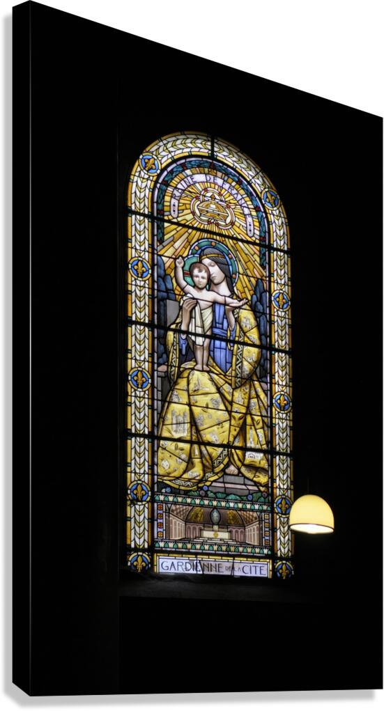 Stained glass window Eglise Saint Pothin Canvas Print