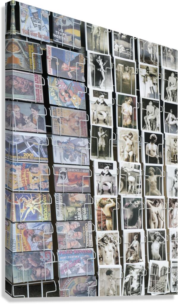Postcards for sale on the banks of the Seine River - Paris Canvas Print
