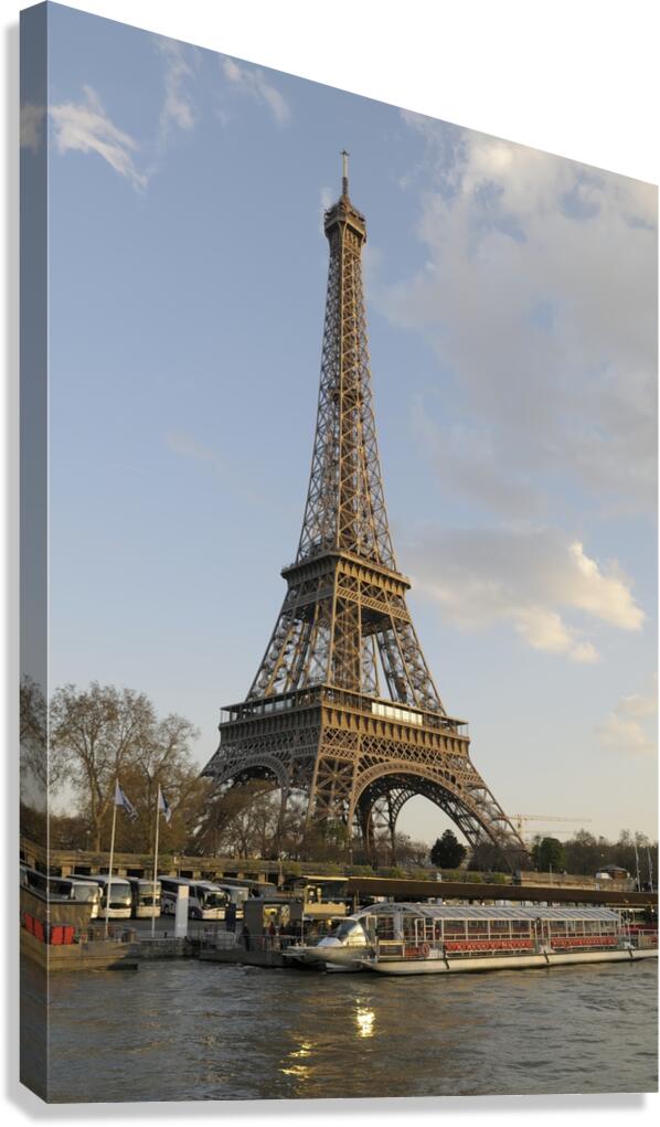 Sightseeing boats and the Eiffel Tower Paris Canvas Print