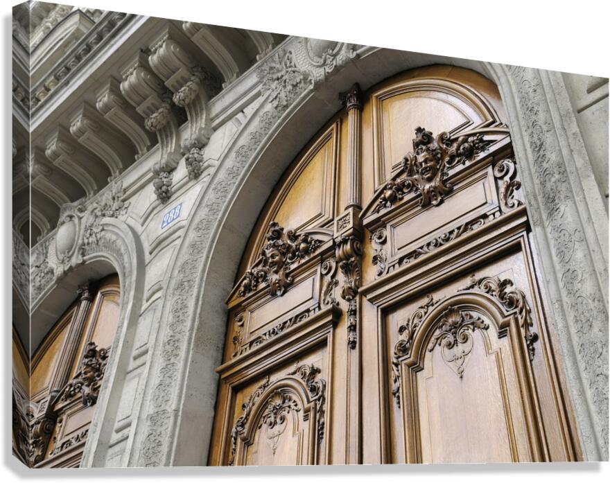 Ornate wooden door - Paris Canvas Print