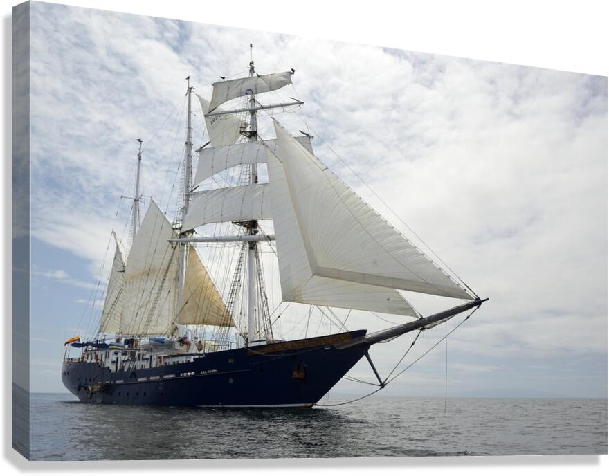 SS Mary Anne under sail Isabela Island Galapagos Islands Ecuador Canvas Print