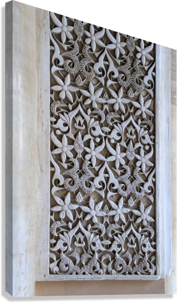 Decoracion del Patio de los Leones. The Alhambra. Granada. Andalusia. Spain Canvas Print