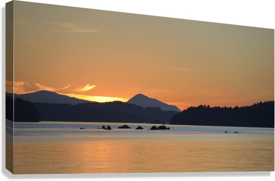 Kayakers near islets at the entrance to Princess Bay Canvas Print