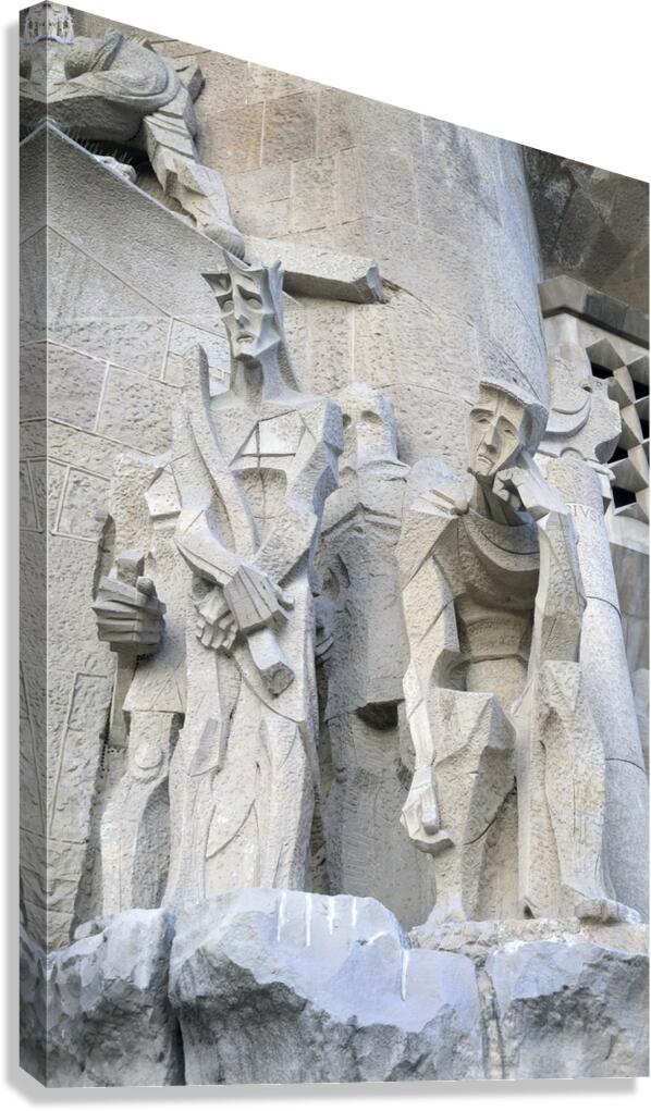 Passion Façade La Sagrada Família Temple Expiatori de la Sagrada Família Barcelona Spain Canvas Print