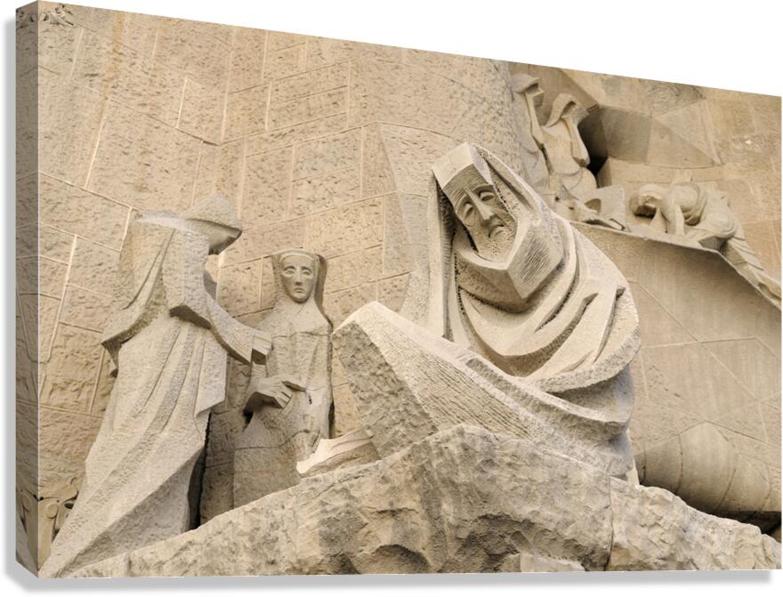 Passion Façade La Sagrada Família Temple Expiatori de la Sagrada Família Barcelona Spain Canvas Print