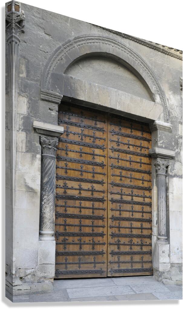 Wooden door. Cathedrale Saint-Sauveur. Aix-en-Provence. France Canvas Print