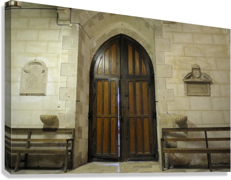 Shaft of light coming through the entrance door. Eglise de Saint Maurice. Chatillon-sur-Loire Centre. France Canvas Print