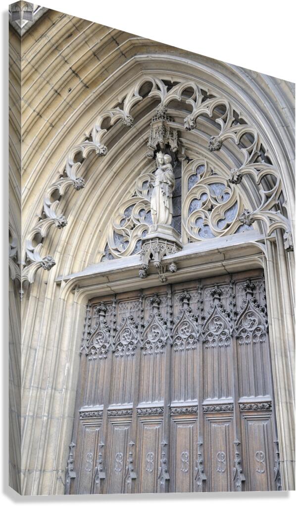 Entrance door detail of Eglise Saint-Bonaventure. France Canvas Print