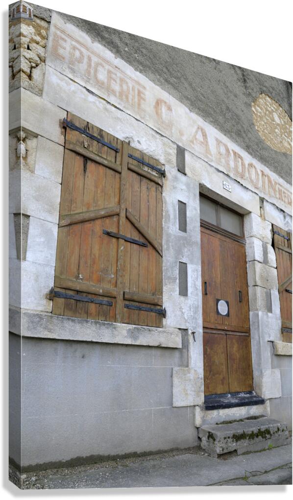 Old door and windows. Herry. France Canvas Print