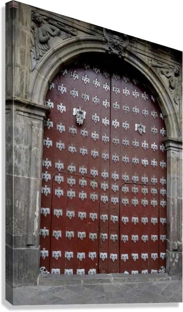 Entry door at Iglesia de San Agustin. Quito Ecuador Canvas Print