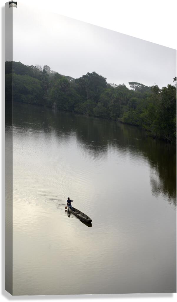 Canoeing on Lake Garzacocha Orellana Ecuador Canvas Print