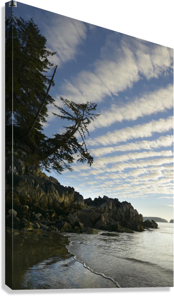Dramatic clouds above Tonquin Beach Tofino Canvas Print