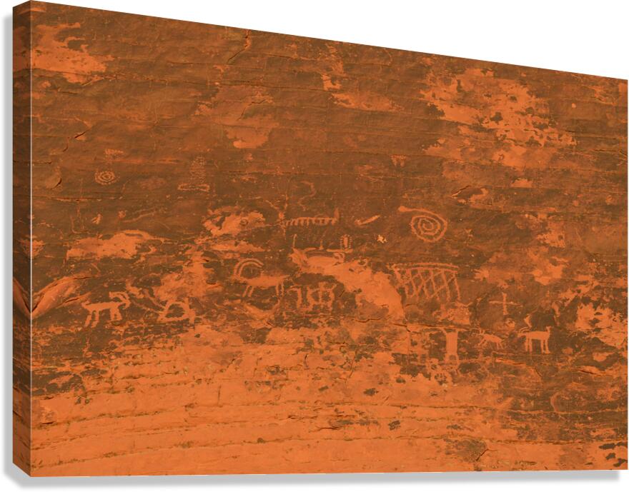 Petroglyphs near Atlatl Rock Valley of Fire State Park Nevada USA Canvas Print