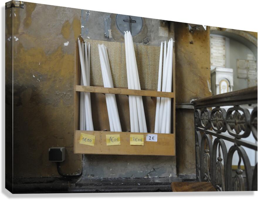 Prayer candles for sale Église Saint Pierre ancienne chapelle du collège des Jésuites Nevers Nièvre Burgundy France Canvas Print