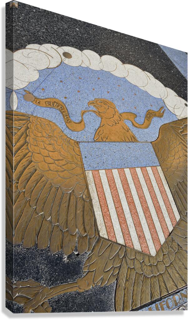 Bas relief plaque of the American Eagle. Hoover Dam Arizona Nevada USA Canvas Print