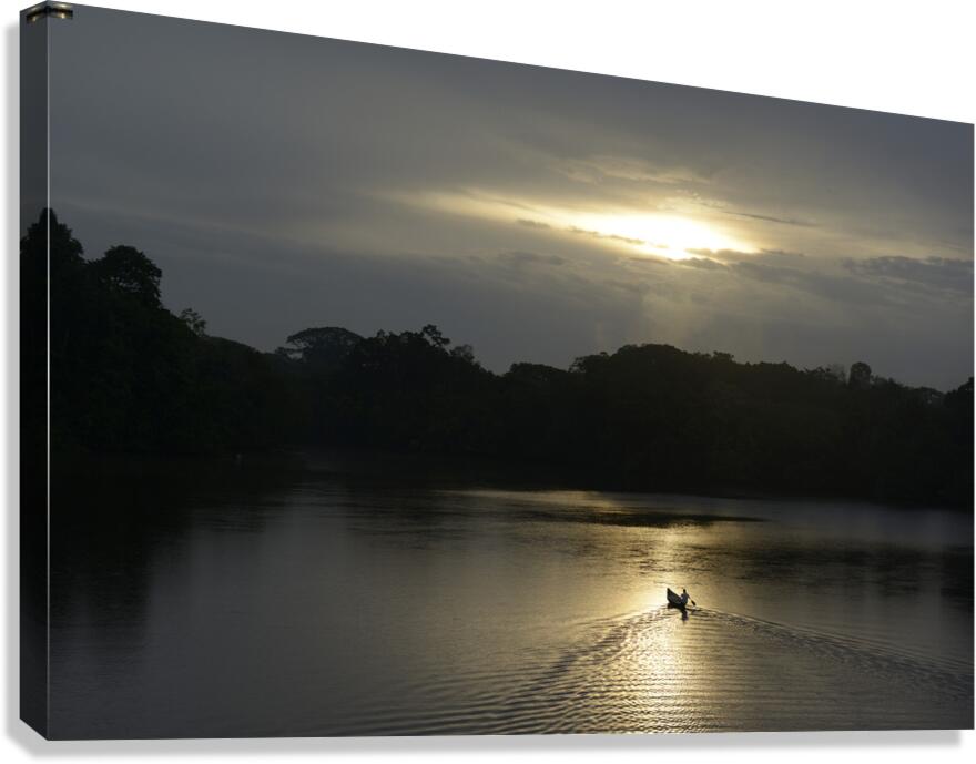 Canoeing on Lake Garzacocha La Selva Amazon Ecolodge Orellana Ecuador Canvas Print