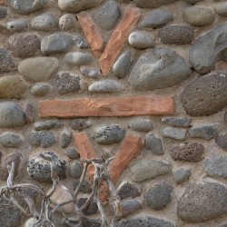 V Bar V stone ranch sign at Crane Petroglyph Heritage Site in Verde Valley Arizona