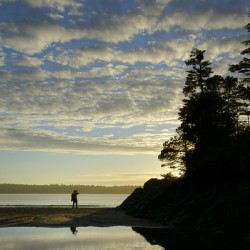 Photographing the sunset on Tonquin Beach