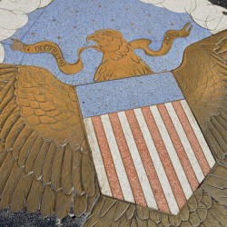 Bas relief plaque of the American Eagle. Hoover Dam Arizona Nevada USA