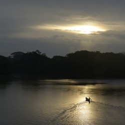 Canoeing on Lake Garzacocha - Amazon