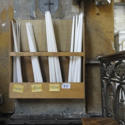Prayer candles for sale Église Saint Pierre ancienne chapelle du collège des Jésuites Nevers Nièvre Burgundy France