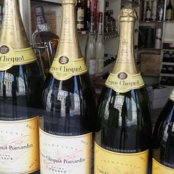 Champagne bottles in a liquor store Nevers Nièvre Burgundy France