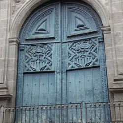 Entrance door to the Basilica La Merced. Quito. Ecuador