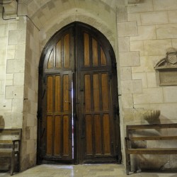 Shaft of light coming through the entrance door. Eglise de Saint Maurice. Chatillon-sur-Loire Centre. France