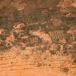 Petroglyphs near Atlatl Rock Valley of Fire State Park Nevada USA