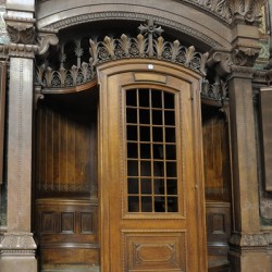 Confession box. Basilica Notre-Dame de Fourviere. Lyon. France