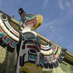 Thunderbird Above Killer Whale   Carver: Harold Alfred 1990. Cowichan Valley Vancouver Island British Columbia Canada.