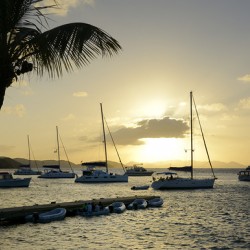 Dramatic sunset at Manchioneel Bay