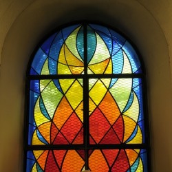 Contemporary stained glass window Eglise Saint Pothin