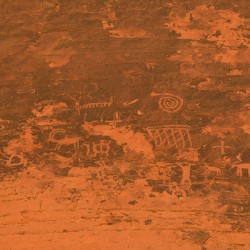 Petroglyphs near Atlatl Rock Valley of Fire State Park Nevada USA