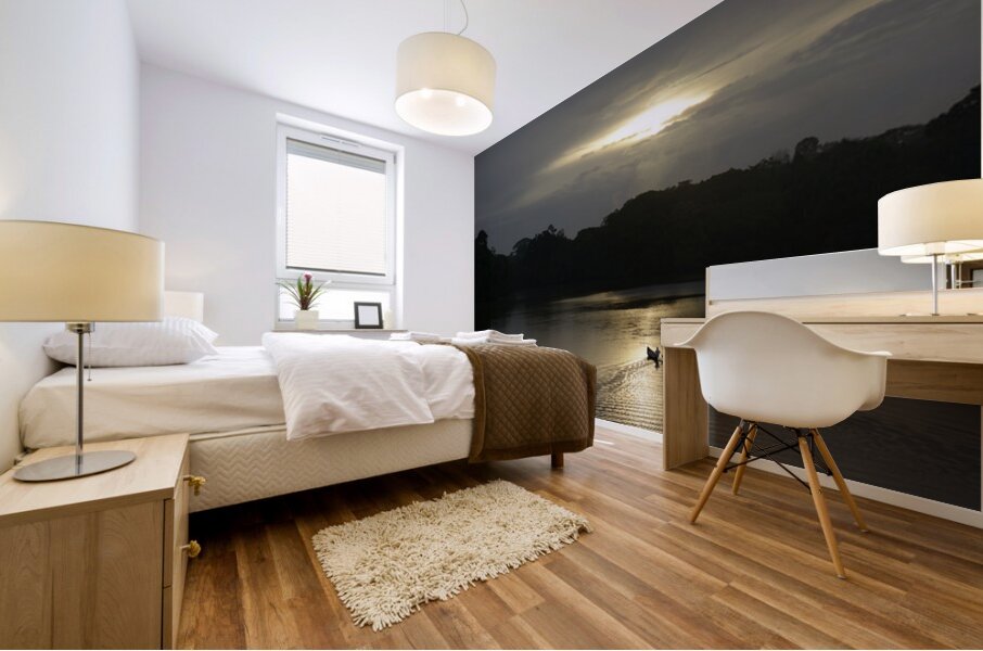 Canoeing on Lake Garzacocha - Amazon Mural print