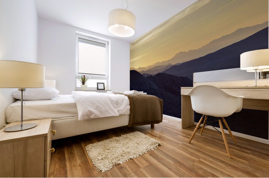 Sunrise in the mountains - Dantes View Mural print