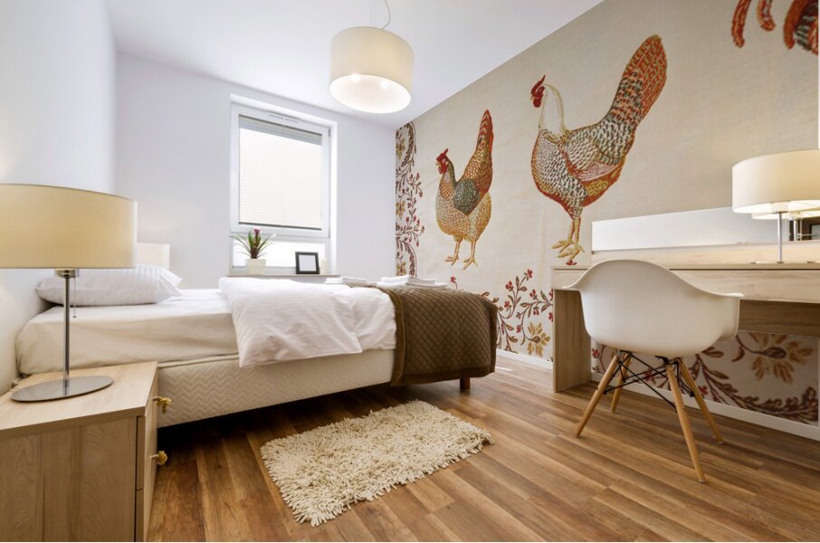 Roosters - Aix-en-Provence Mural print